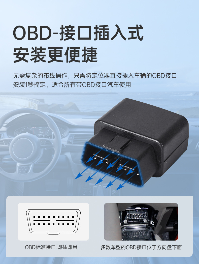 Car Obd Interface Anti-Lost and Anti-Theft Gps Locator Global Frequency Band Cj750-4G Car Anti-Theft Device Wholesale