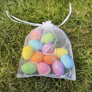 Easter egg 2.5*3.5cm gold net pocket resurrection egg cartoon toy decoration 2025 cross-border new