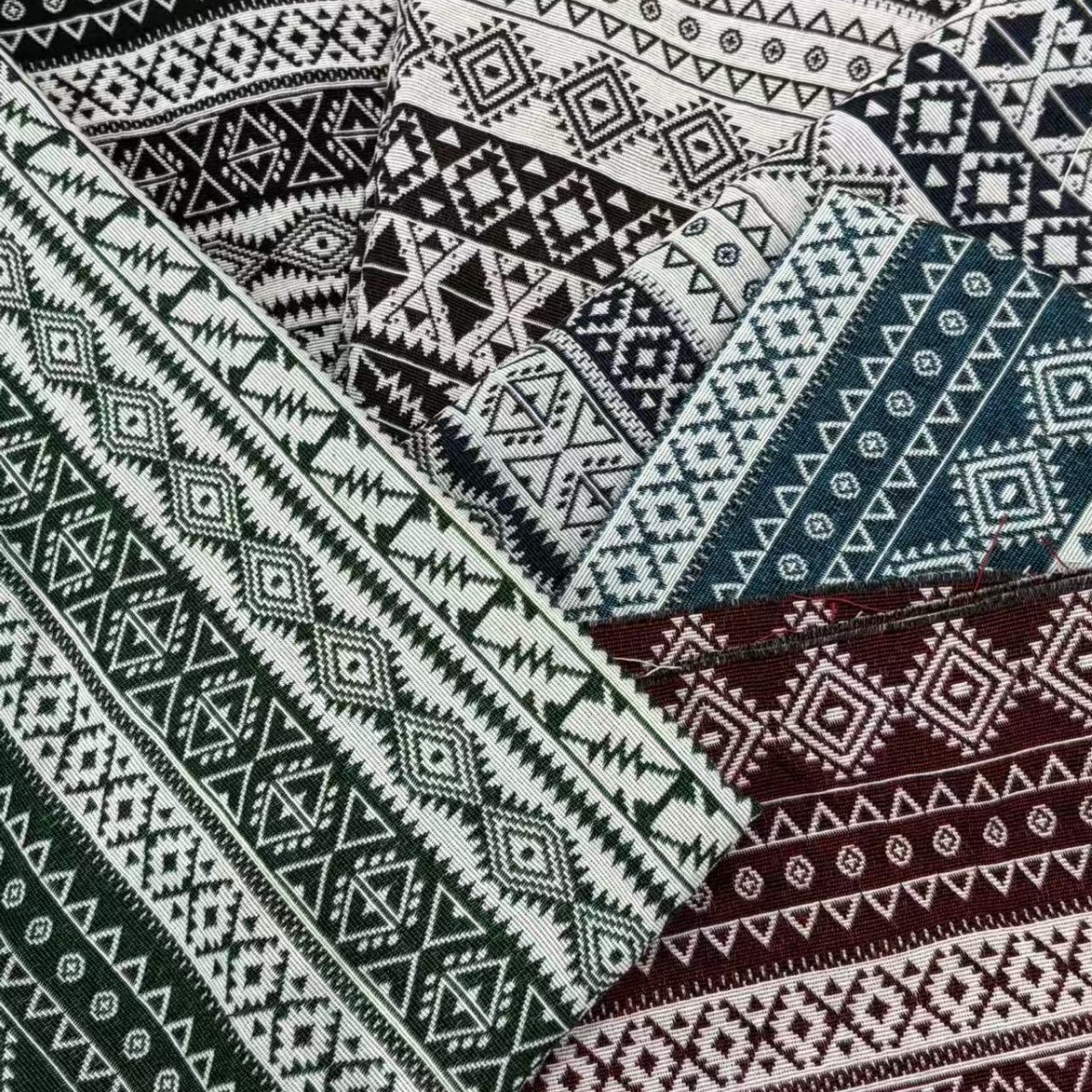 异域风民族几何提花布多色图案服饰包包抱枕手工面料家居织花布料