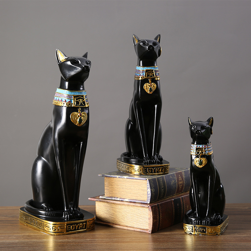 Creative Retro Egyptian Cat Resin Ornaments Chamber of Secrets Escape Script Killing Film and Television Shooting Decorative Props housewarming gifts