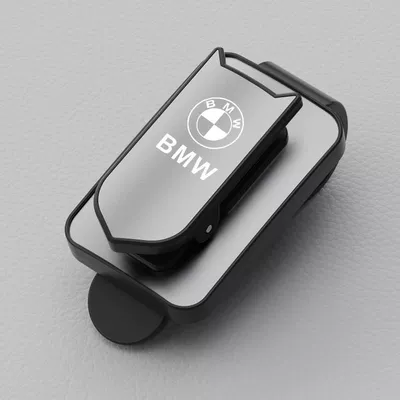 Car Glasses Clip Car Car Glasses Clip/Bill Clip - black-body-silver-surface-customizable-car-logologo