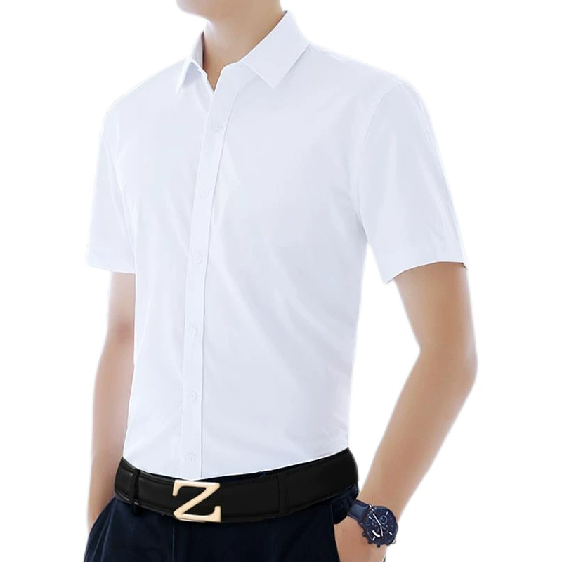 П Demi-season shirt for leisure, slim fit, with short sleeve