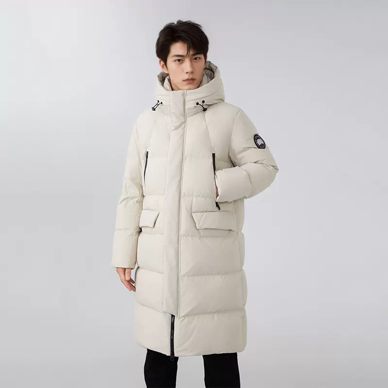 冬季新款加厚连帽长款羽绒服男长款户外极寒羽绒服男加厚