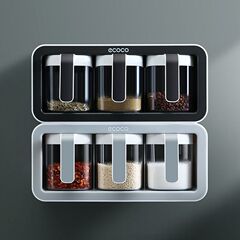 Seasoning box kitchen supplies wall-mounted seasoning storage salt MSG salt jar household seasoning bottle jar combination set