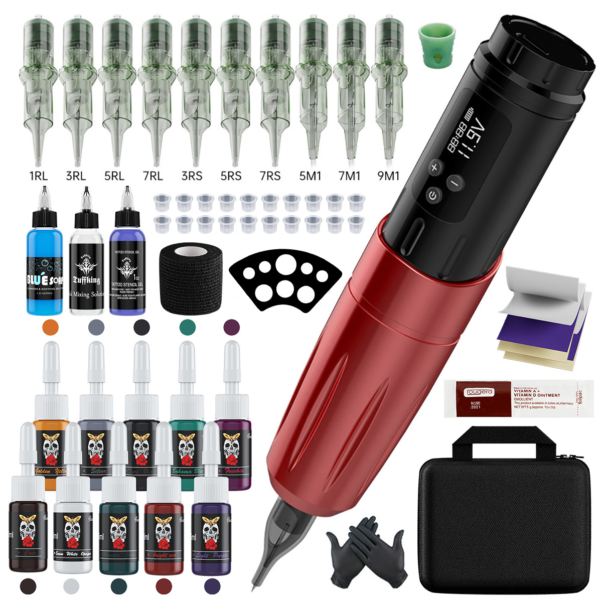 Amazon máquina de tatuaje explosiva batería inalámbrica pantalla de pluma pantalla de corte de línea de niebla máquina todo en uno equipo completo herramienta de tatuaje