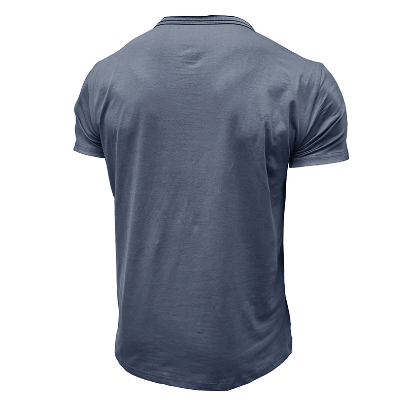 Men's Solid Colour Round Neck Short Sleeve T-shirt Summer Top_voghion.com