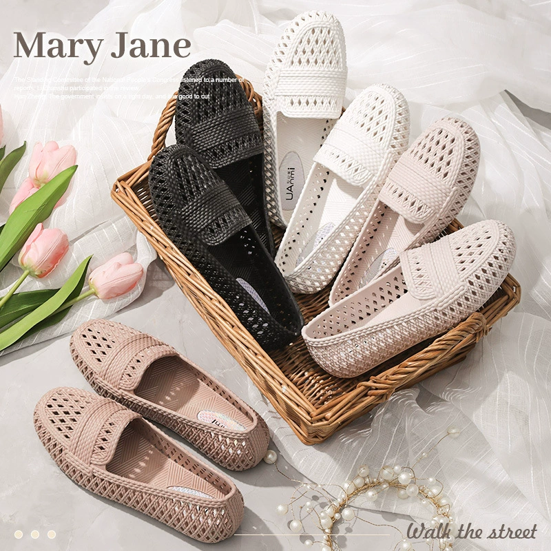 Пластиковые сандалии, женские летние дышащие пляжные туфли с дырками на мягкой подошве, нескользящая рабочая обувь для мам для медсестер