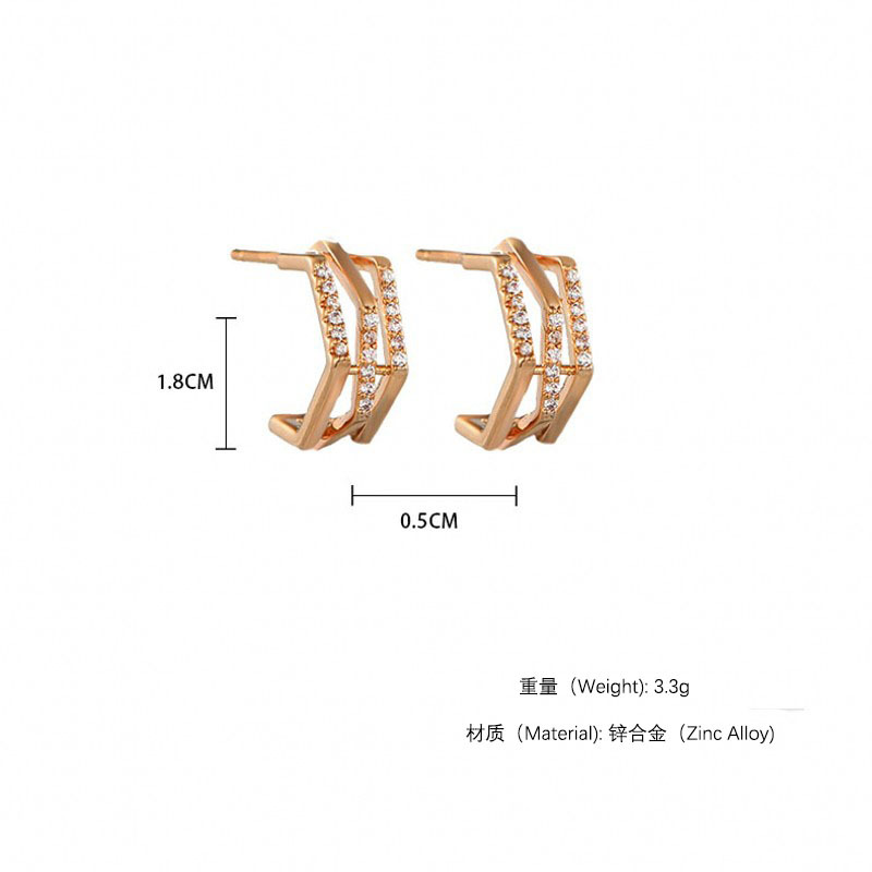 Einfache Geometrische Quadratische Diamant Ohrringe display picture 1