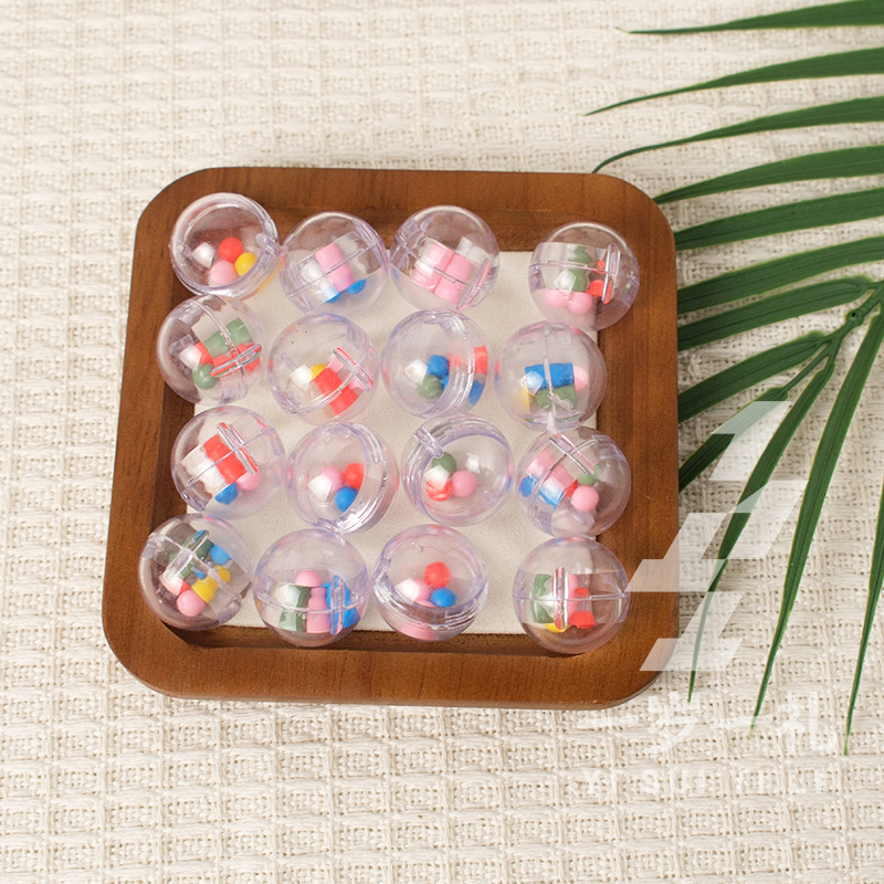 25mm campana transparente juguete bola campana para niños campana de cama Manhattan bola de apoyo sonido iluminación benceno bola de luz