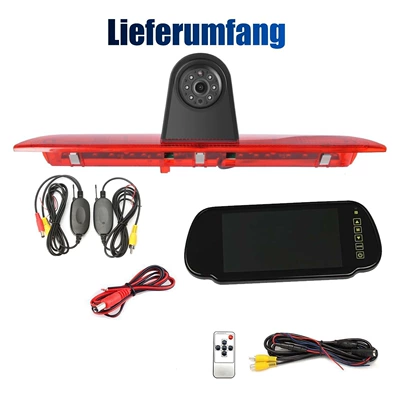 Vehicle-Mounted Waterproof Wide-Angle Night Vision | Vehicle camera - 7inch-rearview-mirror-display-wireless-module