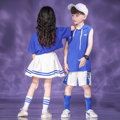 Street dance children's trendy kindergarten cheerleading performance costumes cool jazz dance outfits primary school graduation class photo clothing