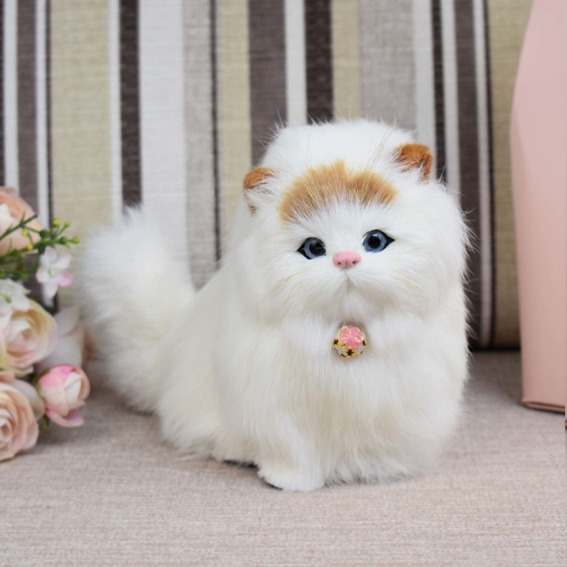 La cola puede llamar activa simulación de gato muñeca juguete de peluche simulación de gato modelo de animales adornos regalos de gato