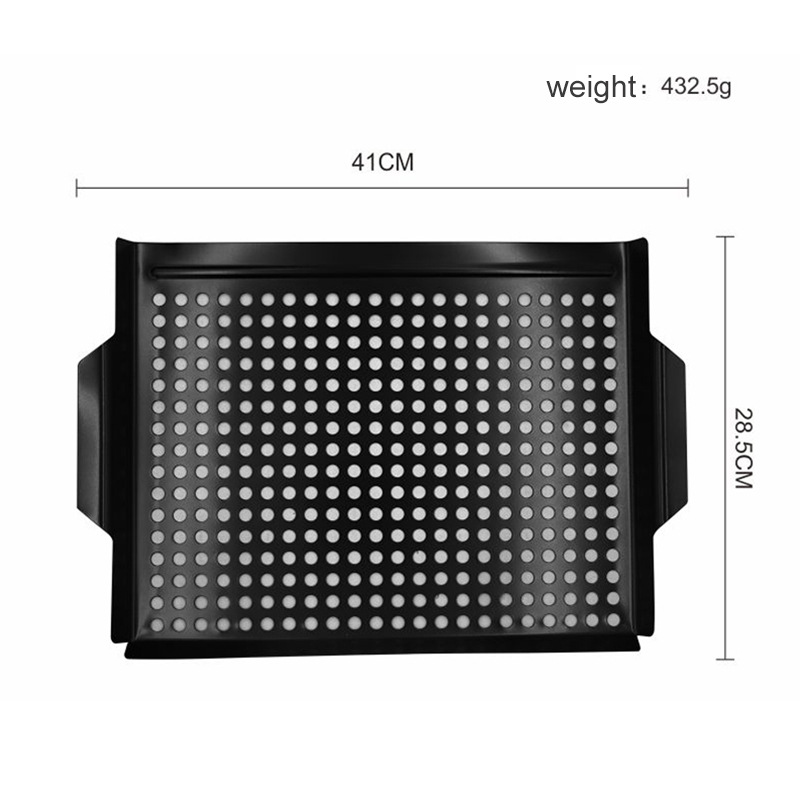 Directo de fábrica barbacoa placa antiadherente vegetal rectangular drenaje placa cuadrada hornear azul al aire libre barbacoa placa