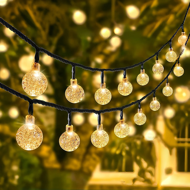 Cross-Border Solar Bubble Ball Light String Led Garden Outdoor Decorative Light Camping Crystal Ball Atmosphere Colorful Light String