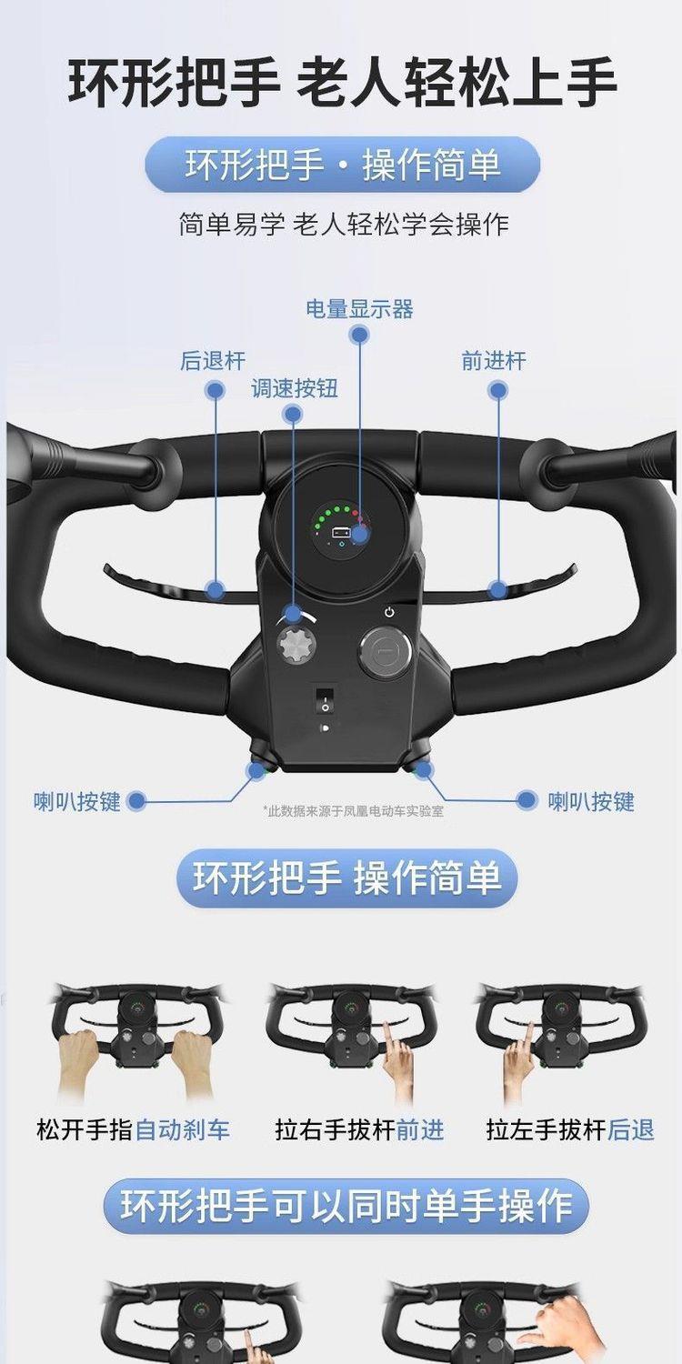 High-Power Elderly Mobility Scooter, Four-Wheeled Electric Scooter for Disabled People, Dual-Seater Folding Electric Scooter for the Elderly