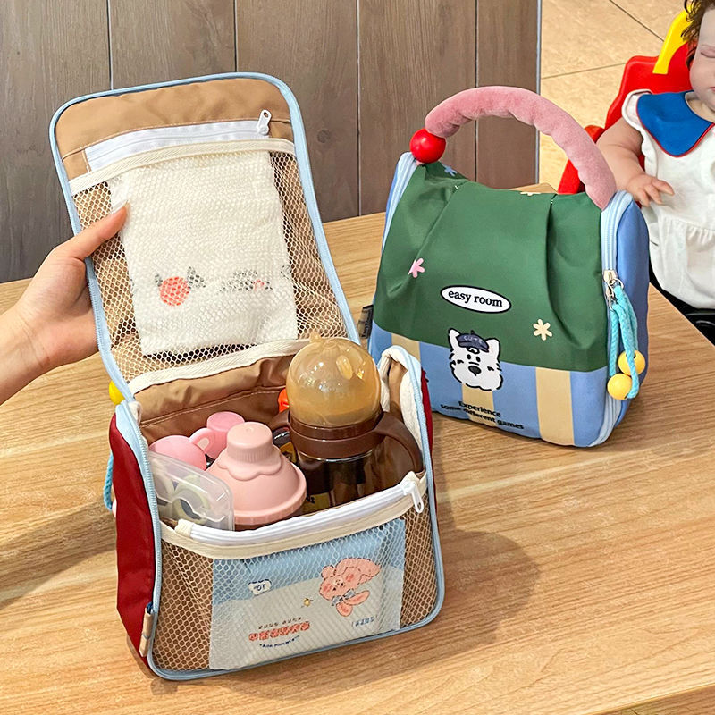 Genuine cute handheld capacious cosmetic bag