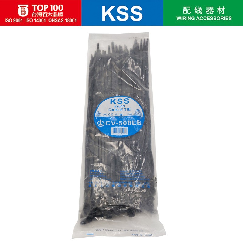 台湾kss尼龙扎带cv-500LB/8.0*500mm耐低温扎线带/船用认证扎带