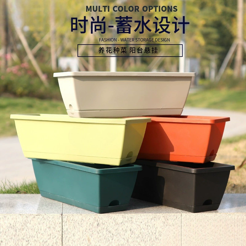 Новый стиль овощных горшков Hollen, ленивые пластиковые цветочные горшки для посадки овощей и цветов на балконе, очень большие прямоугольные посадки оптом