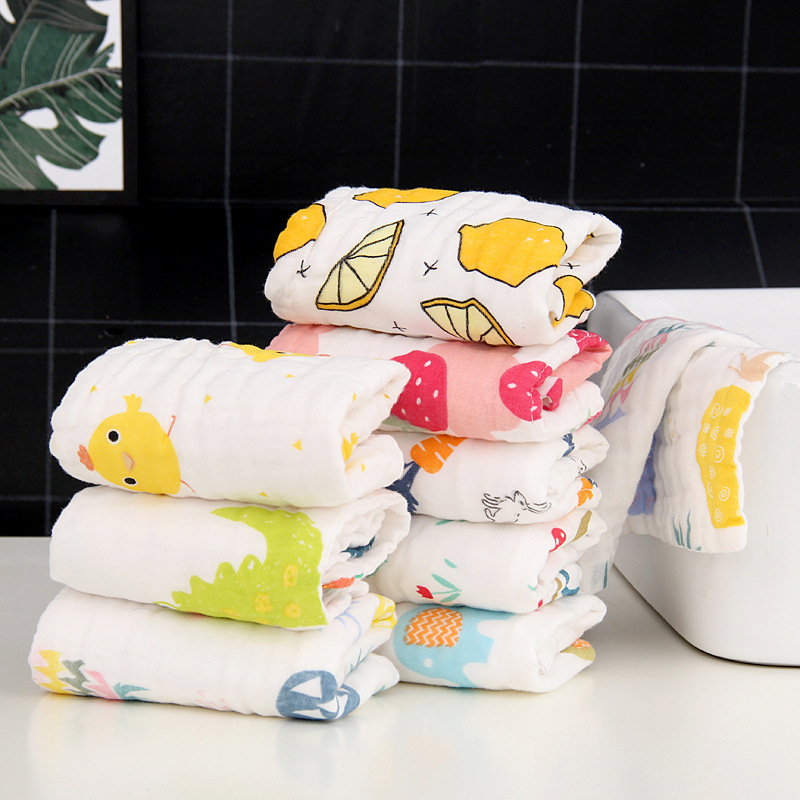 Toalha de rosto para bebé em gaze de algodão macia e absorvente_voghion.com