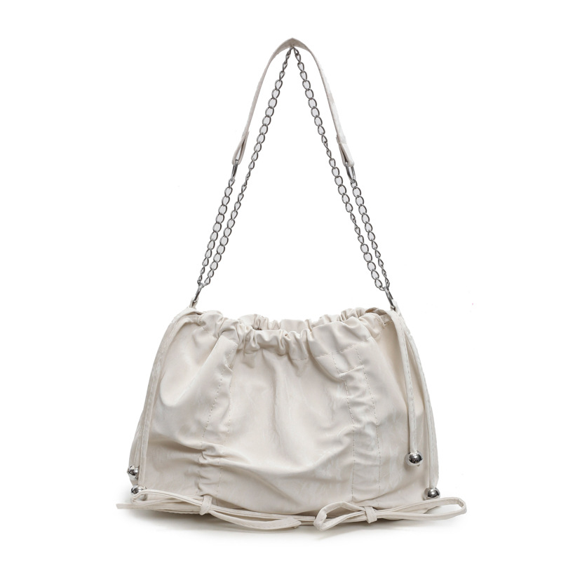2024 nuevo estilo bowknot con cordón plisado bolso de hombro señoras diseño de nicho diseño de cadena sentido bolso Tote
