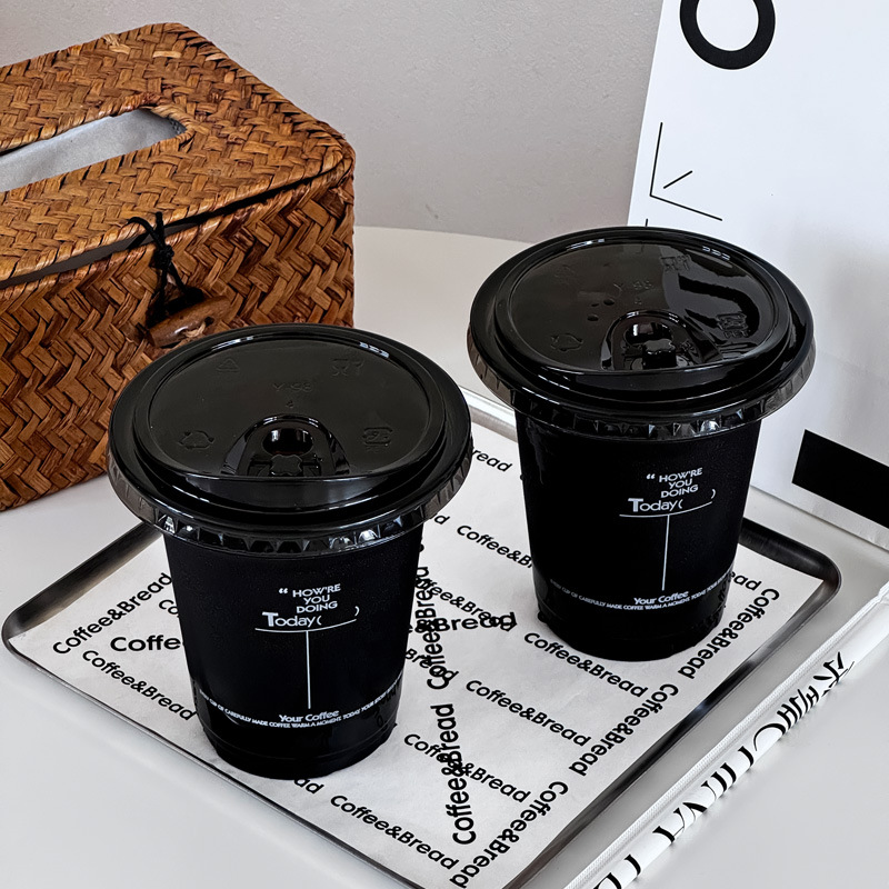 网红98口径一次性咖啡杯子商用外卖批发塑料打包pet冷饮杯印logo