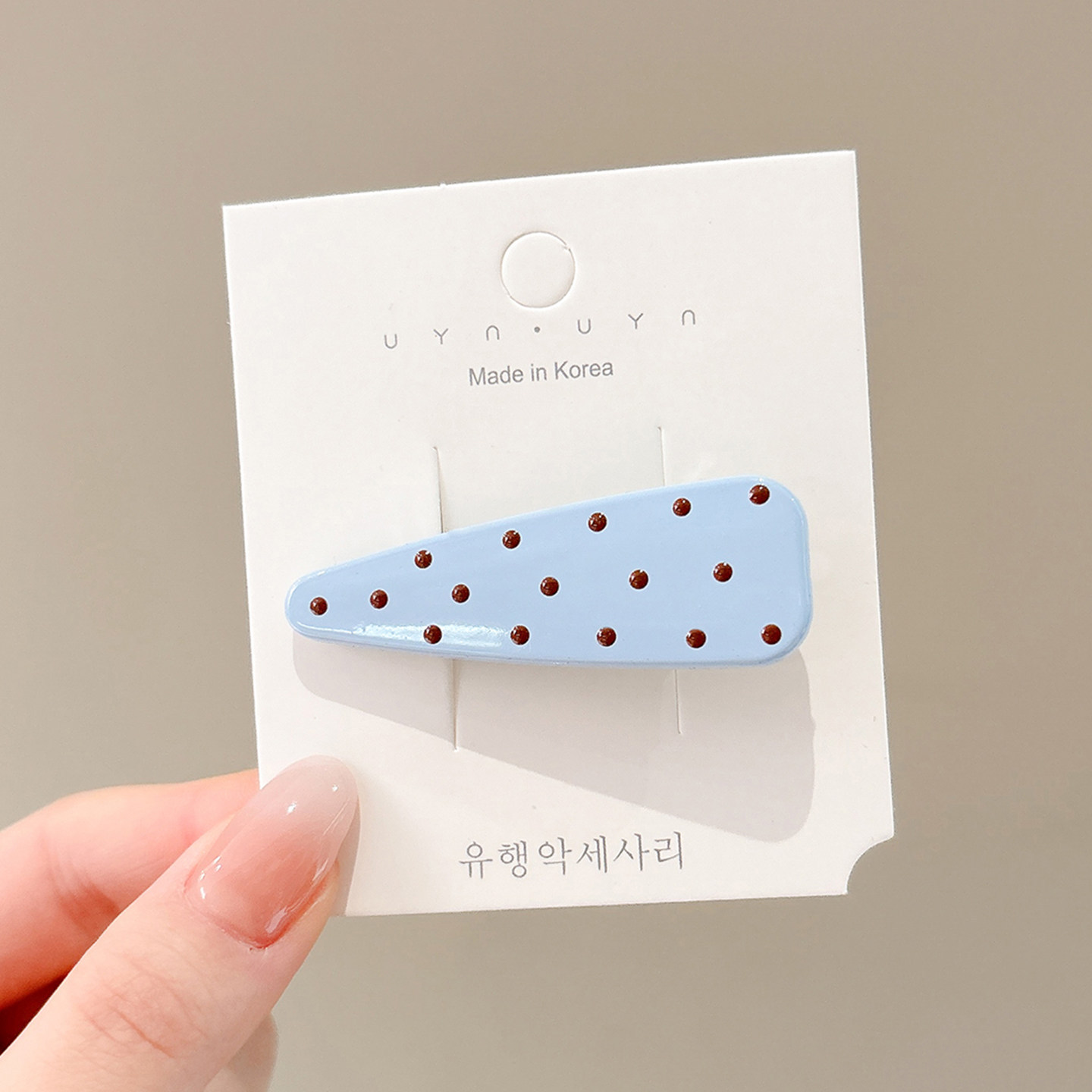 1개  5# 파란색 물방울 머리핀 약 5.7cm