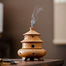 仿古小香炉室内陶瓷家用盘香檀香线香炉创意供佛香插香座茶道摆件