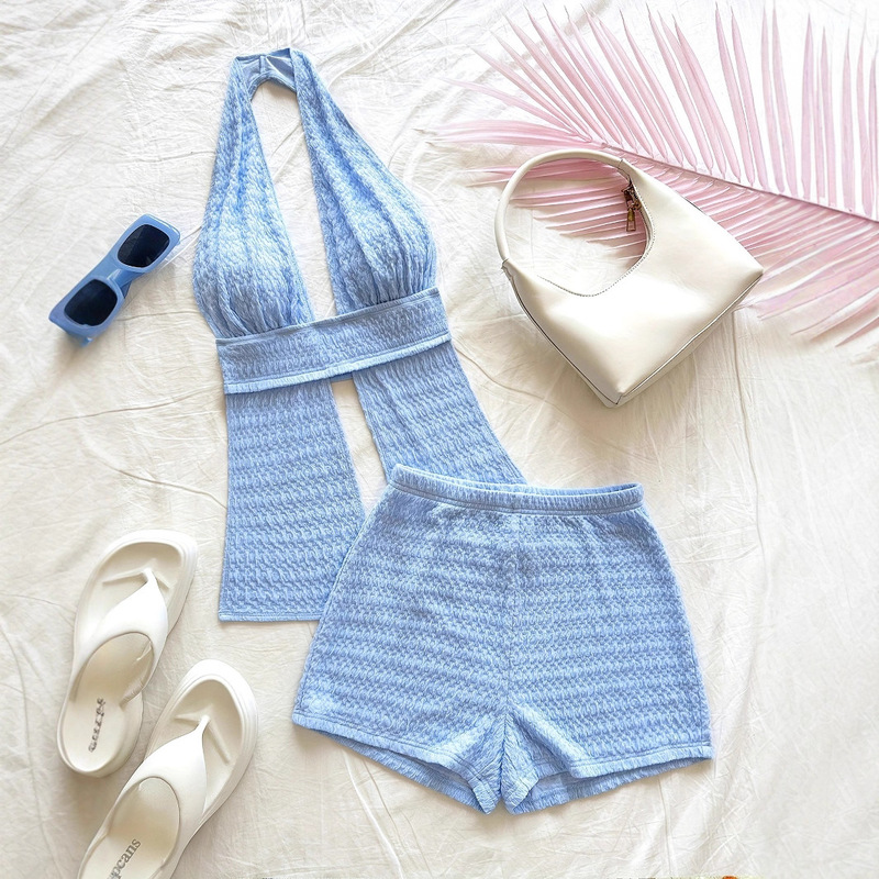 European and American 2025 Cross-Border Women's Vacation Beach Wear St. Patrick's Day 2-Piece Set Women's Pure