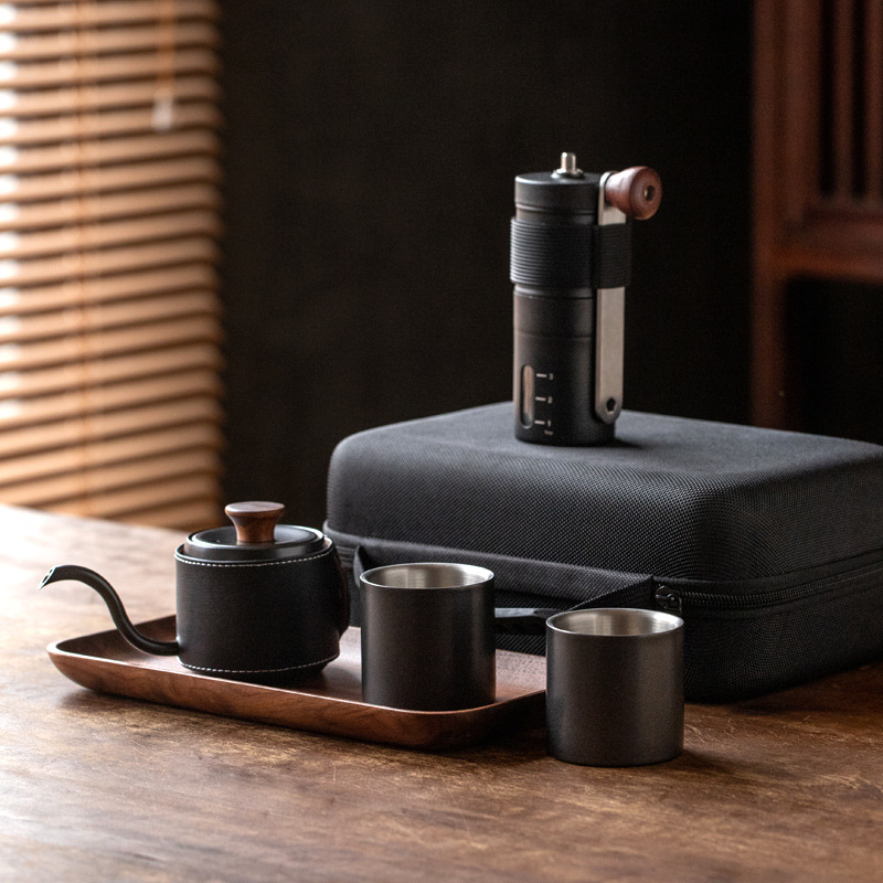 Nuevos productos imperial MENG main hand-washing café set camping hand-washing cafetera de café molino de café set fábrica al por mayor