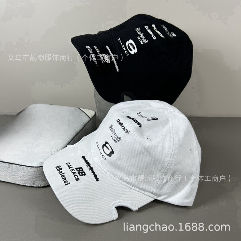 High-Quality B-Brand Full Series Printed Logo Baseball Cap for Women, New Spring and Summer Style, Personalized Letter Couple Versatile Duckbill Cap