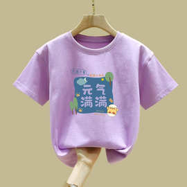 2031#儿童洋气上衣潮2025新款女童短袖t恤纯棉中大童夏装女孩童装