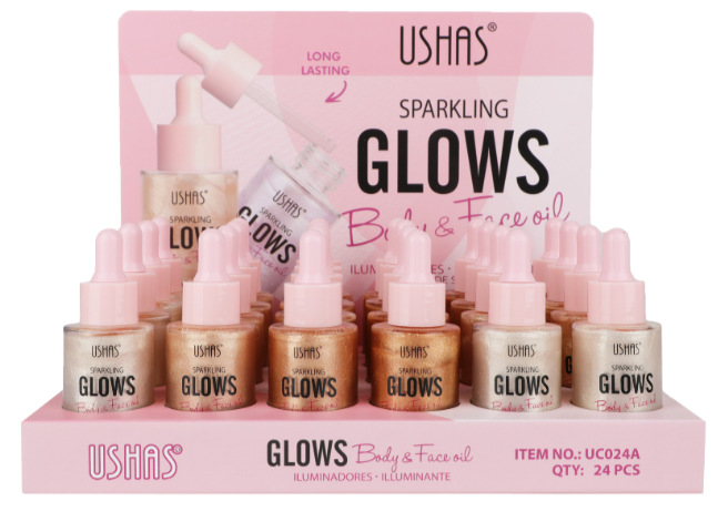 (caja de exhibición) USHAS punto transfronterizo venta caliente de polvo flash goteo de aceite de alto brillo UC024A