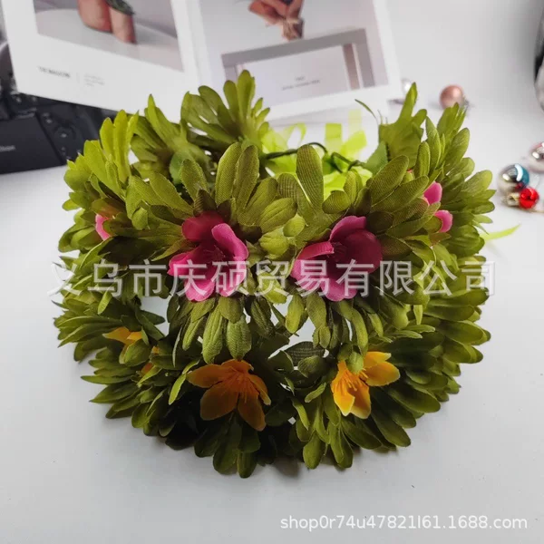Cross-border Super Fairy Women's Mori Style Seaside Vacation Photo Rose Wreath Headwear Animation Same Style Hair Accessories