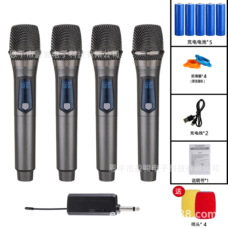 Transmisión en vivo MICRÓFONO INALÁMBRICO karaoke casa uno para dos al aire libre de audio TV cantando Conferencia etapa micrófono tarjeta de sonido