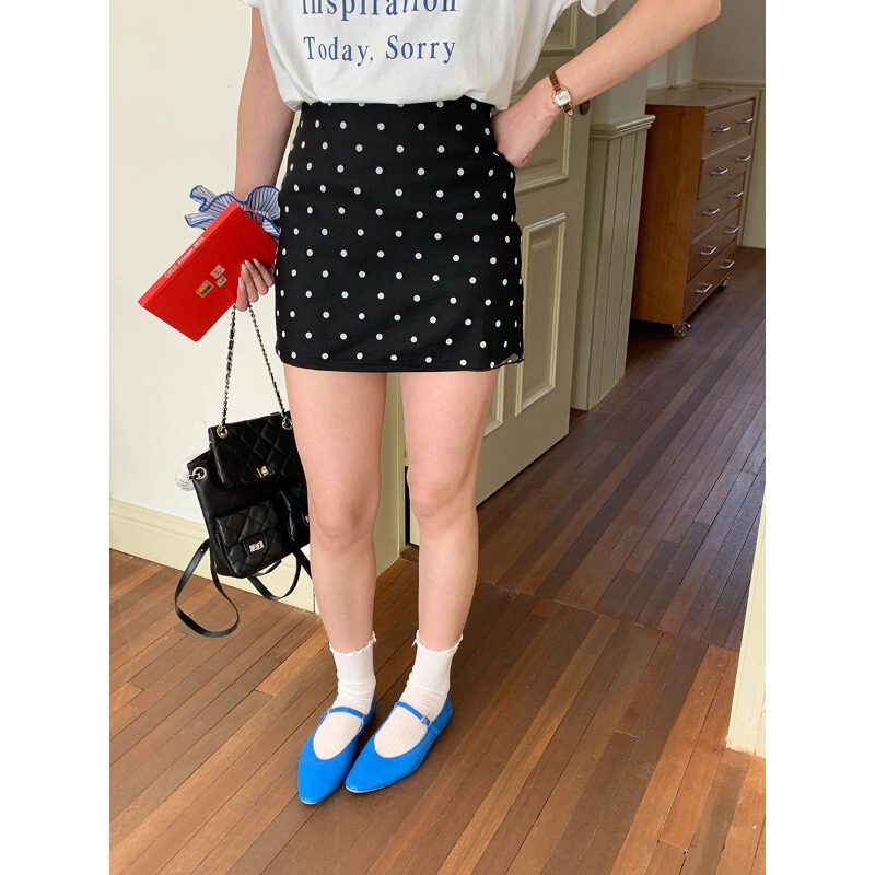 3th Morning Holiday minor Han Li Han Qi Mesh Gauze Wave Dot A Half Skirt ZY2877