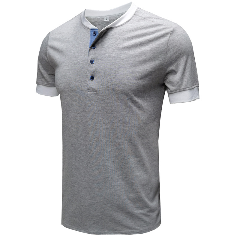 Sommer Neue Europäische und Amerikanische männer Casual Vielseitig Kurzarm T-shirt Rundhals Einreiher Top_voghion.com