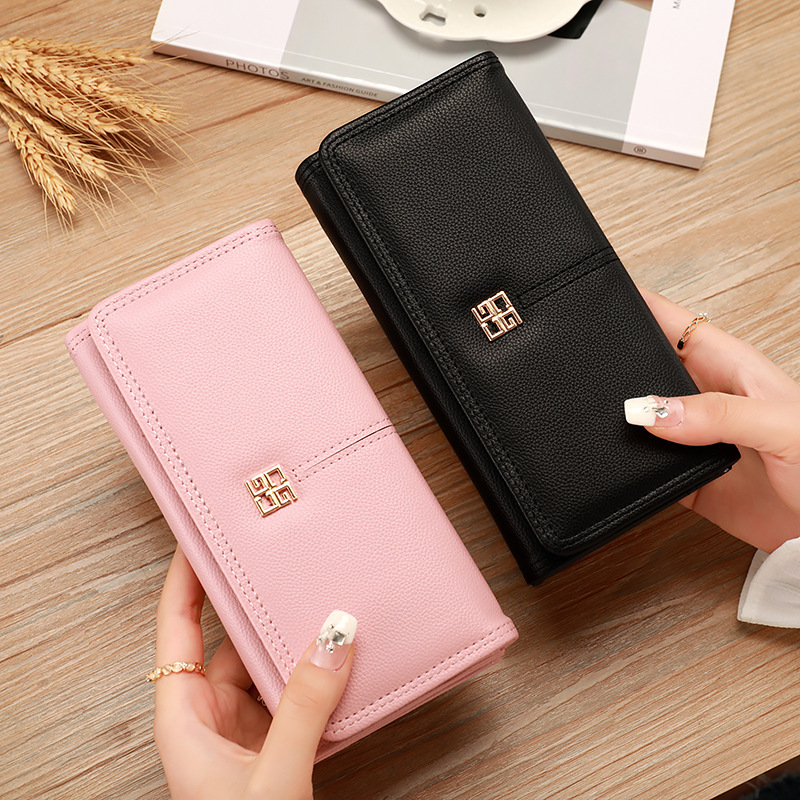 Women's High-Value Trendy Long Wallet with Unique Design, European and American Style, Multiple Card Slots, Large Capacity Long Wallet