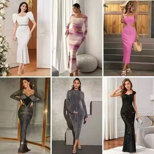 European and American Foreign Trade Cross-Border Wholesale Shien Spaghetti Strap Evening Dress Long Dress Elegant Sexy Dress Summer European and American Foreign Trade Cross-Border Wholesale Shien Spaghetti Strap Evening Dress Long Dress Elegant Sexy Dress Summer