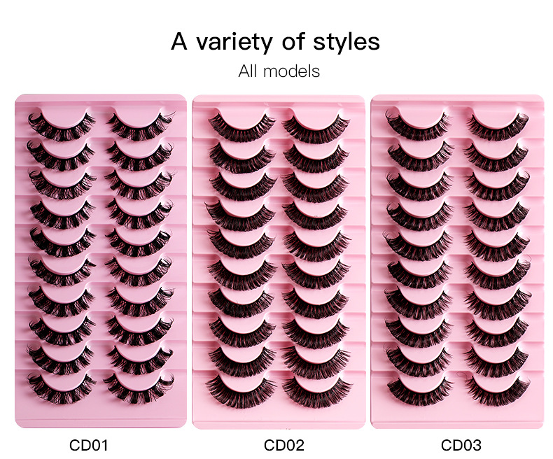 20g Weight False Eyelashes Makeup Tools Types 10 Pairs Quantity Imitation Mink Material Geometric Pattern Fashion Style Fashion Geometric Imitation Mink False Eyelashes 10 Pairs 3