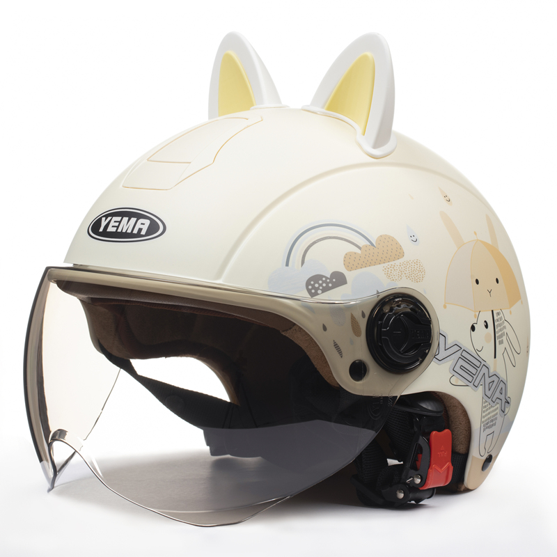 Dumb Rabbit 흰색과 노란색 W에는 따뜻하고 탈부착 가능한 귀 보호 기능이 함께 제공됩니다.