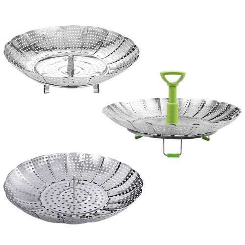 430 stainless steel steamer folding steaming rack kitchen thickened steamer grate water-proof rack multi-functional telescopic steaming rack batch