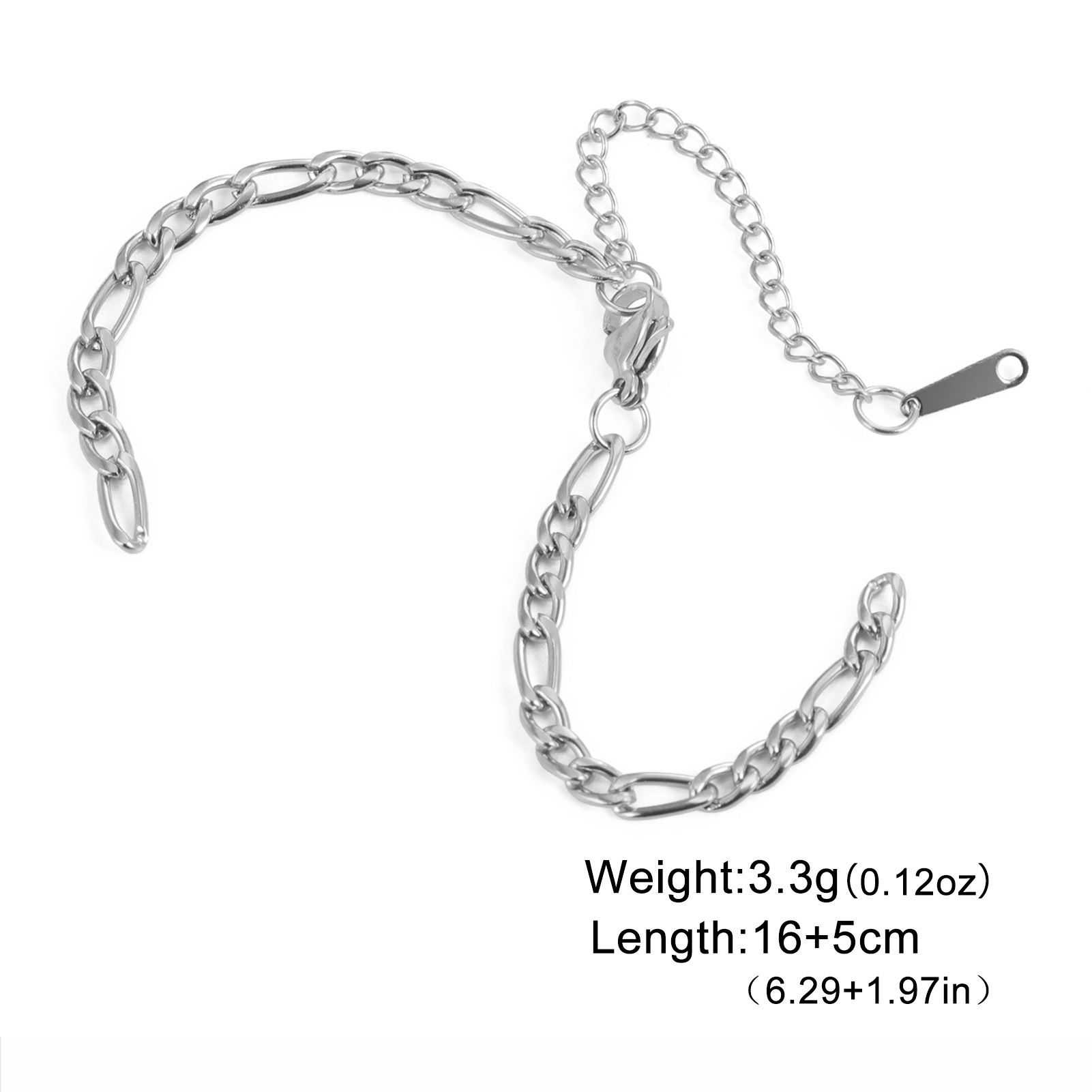 스틸 컬러 3MM 피가로 오픈 체인