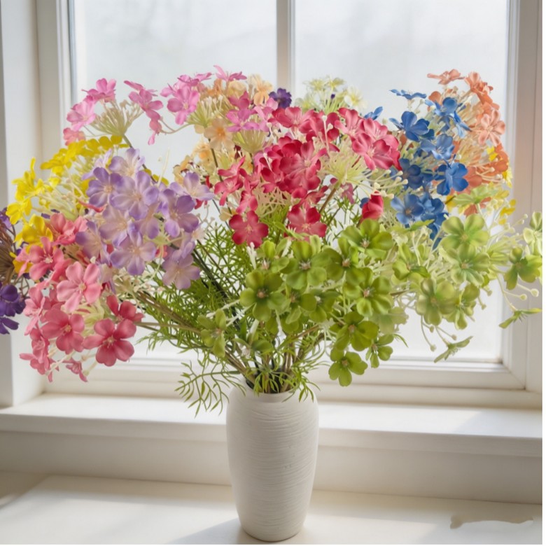 Geranium Artificial Flowers for Home and Hotel Decoration, Fake Flowers for Wedding Arrangements, Fresh Small Floral Artificial Flowers