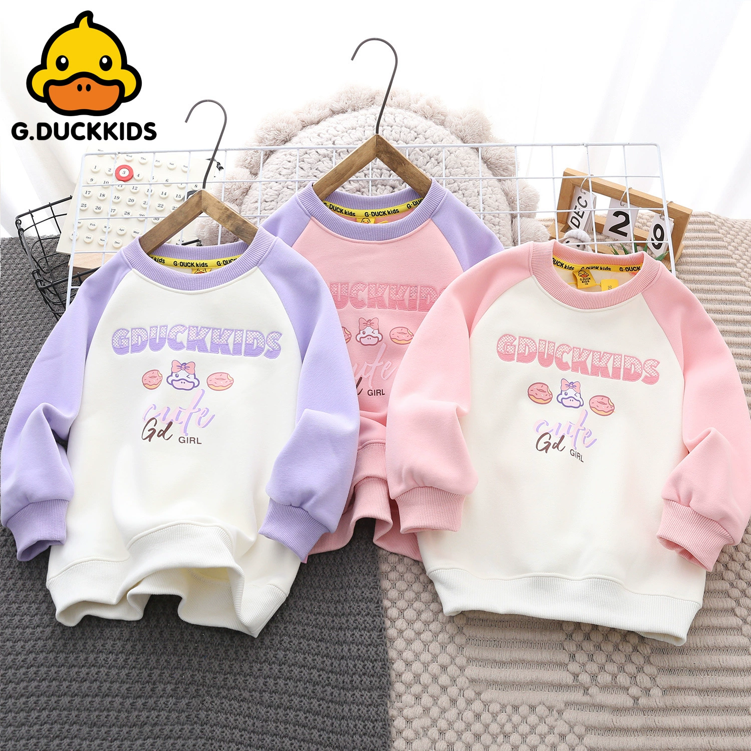 B.Duck, детский тёплый свитшот с мультяшным принтом, детская одежда, 24 года, для подростков, западный стиль