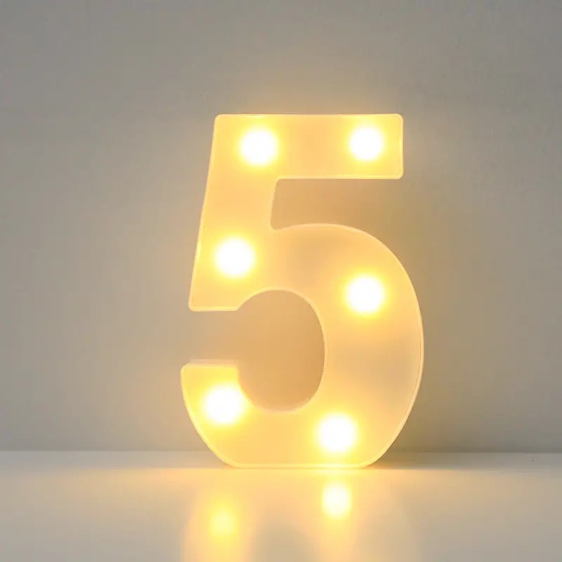 Amazon (16cm) LED blanco inglés número de letras lámpara de cumpleaños propuesta de matrimonio atmósfera lámpara LED lámpara decorativa