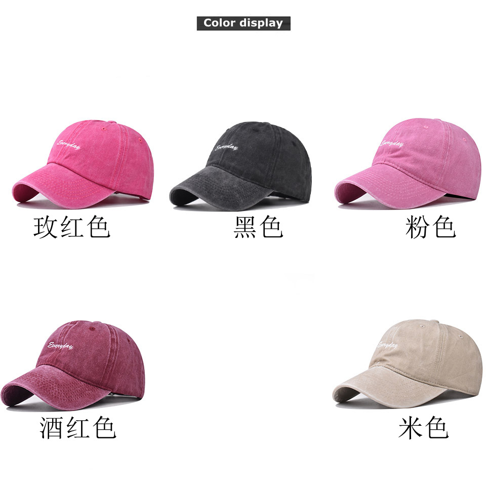 Transfronterizo de algodón puro lavado viejo letra pequeña gorra de béisbol hombres y mujeres al aire libre Four Seasons gorra de pico