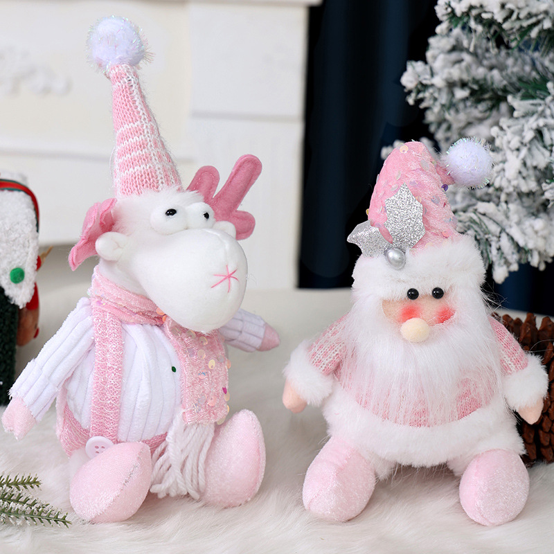 Cross-border Christmas decoration Santa Claus ball doll sequined sitting doll shopping mall window decoration Christmas ball