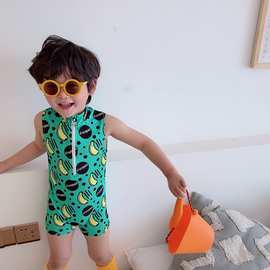 1儿童游泳衣男童夏宝宝防晒速干连体泳裤小童中大孩童韩可爱套