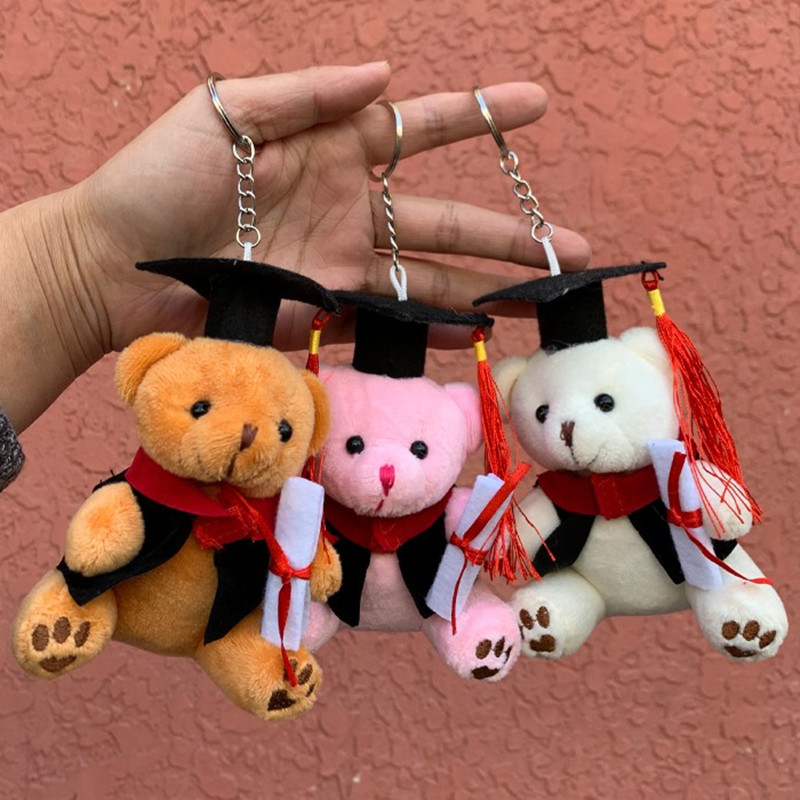 Dr. Teddy Bear sombrero Dr. Teddy Bear juguetes de peluche con gafas de graduación oso colgante regalo de graduación