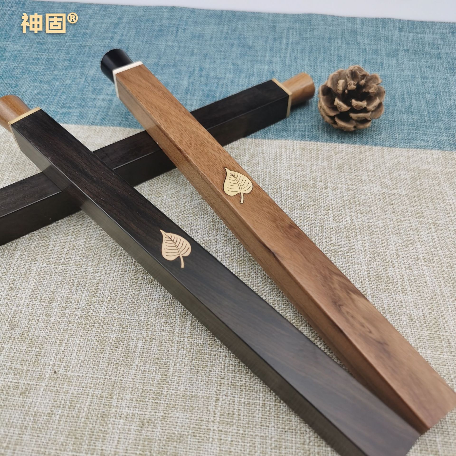 紫光檀镶嵌黄杨木方形螺口线香筒带香插香筒熏香炉木质收纳线香管